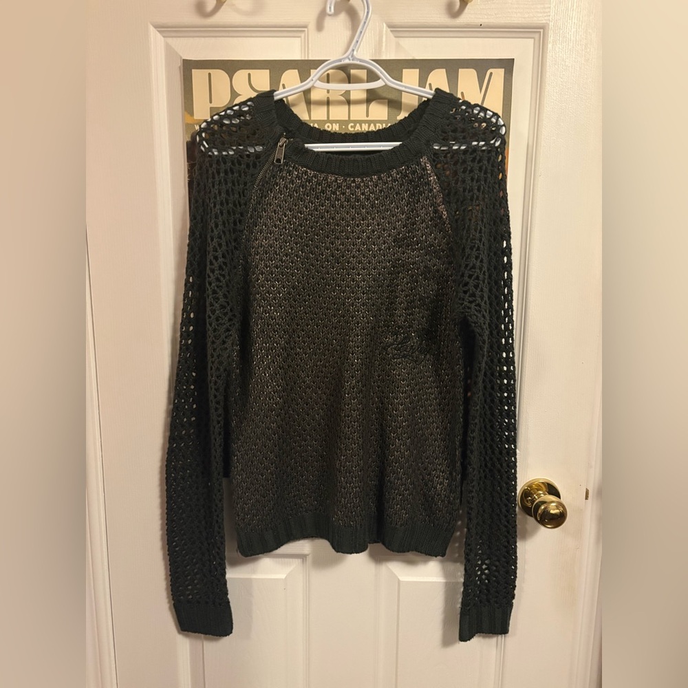 vintage harley-davidson knit/crochet dark grey sweater